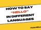 How to Say “Hello” in Different Languages How to Say “Hello” in Different Languages