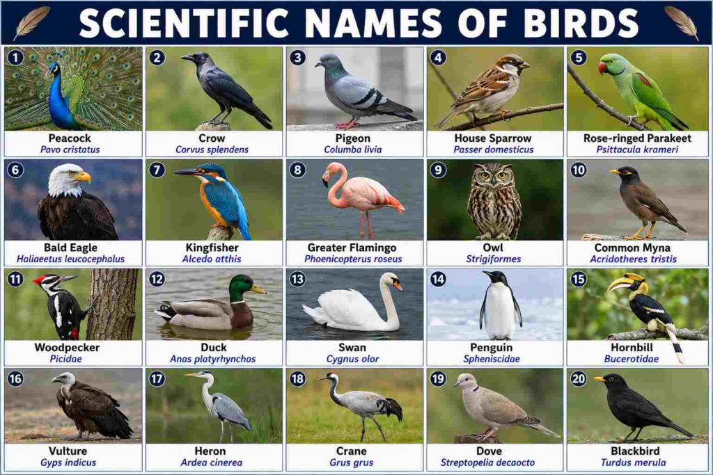 Scientific Names of Birds: Complete List With Meanings